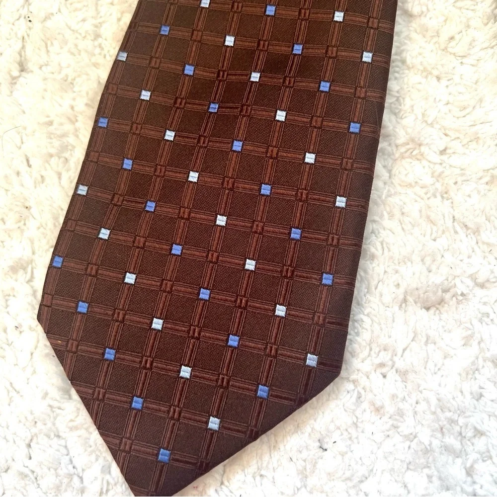 Bugatti 100% silk Brown Blue Patterned Tie